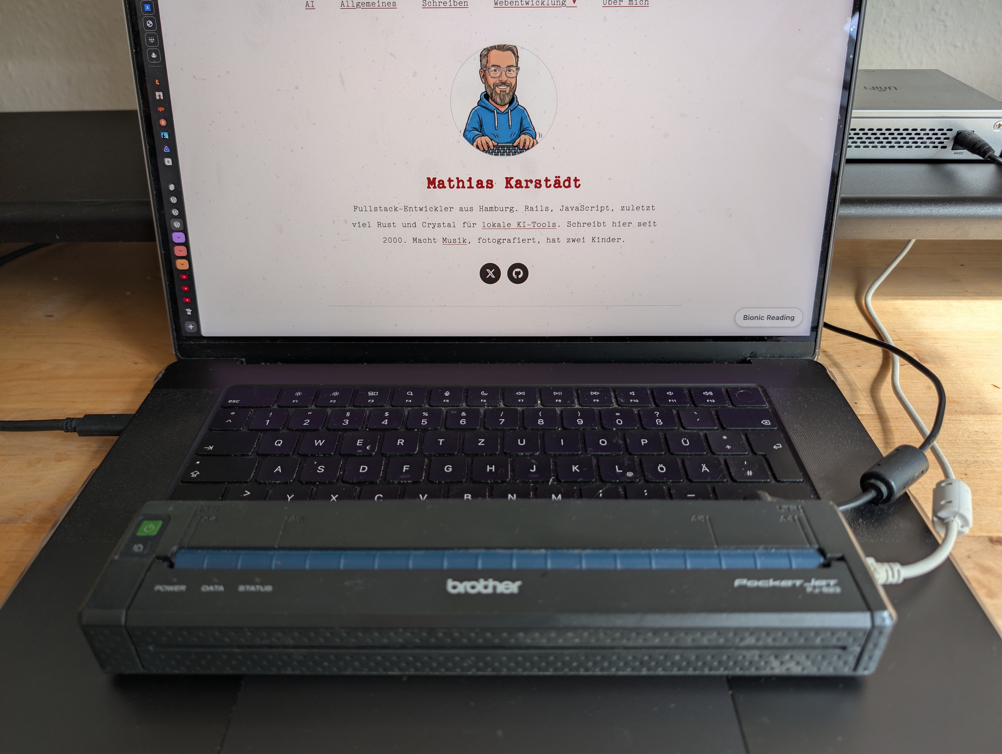 brother Pocket Jet PJ-623 on a Macbook